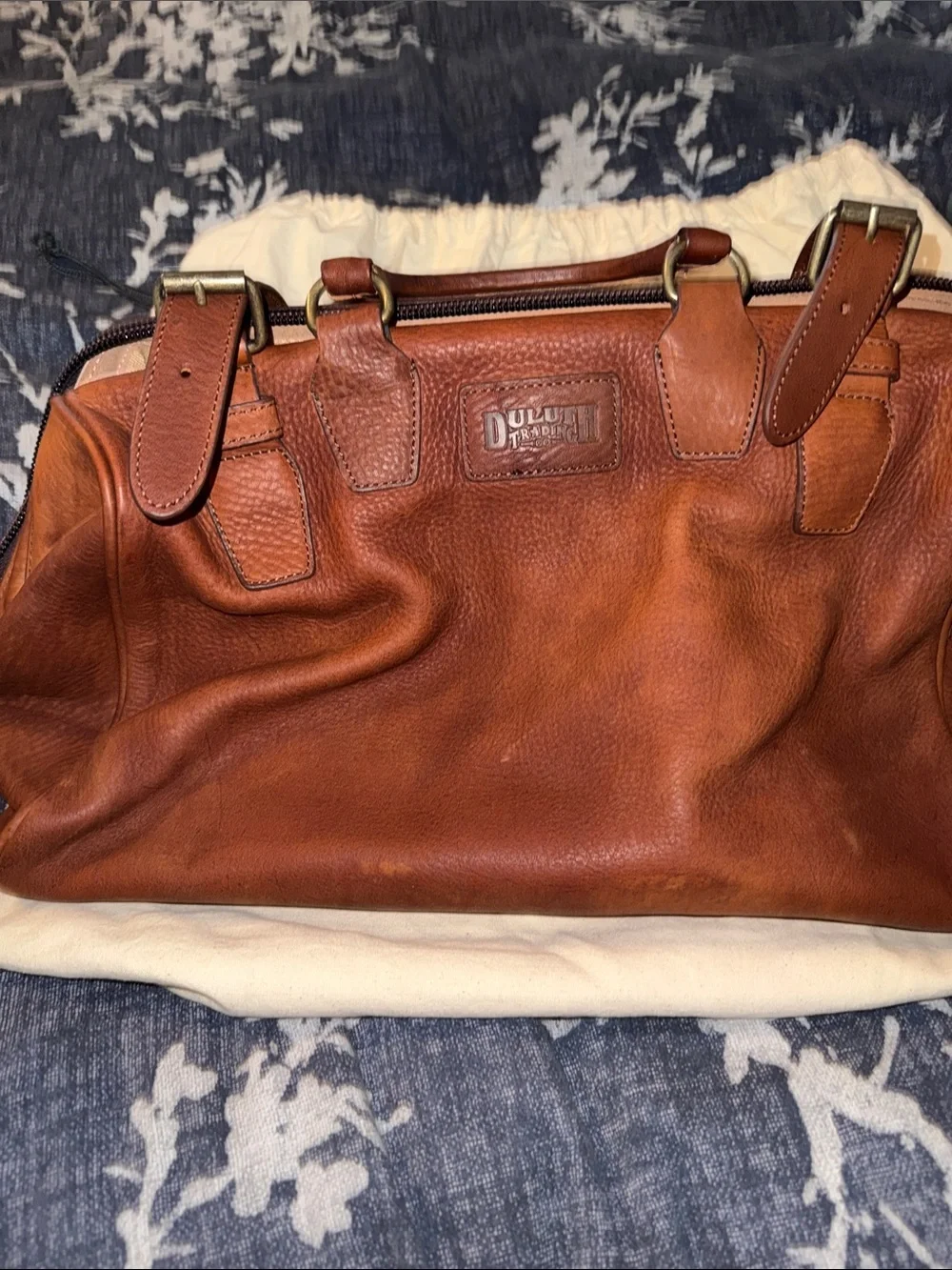 Duluth Trading Co Natural Canvas Tote with Black Logo